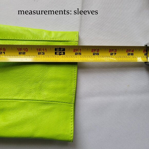 Newport News Women's Lime Green Leather Jacket (Size: 18) - Picture 13 of 14